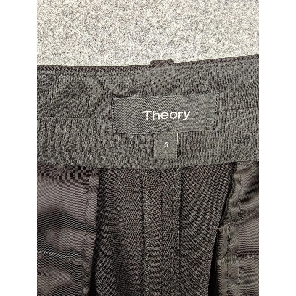 Theory Pants Womens 6 Black Wool Twill Slim Lined Dress Career Testra Sevona - Picture 3 of 10